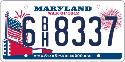 MD license plate 6BH8337