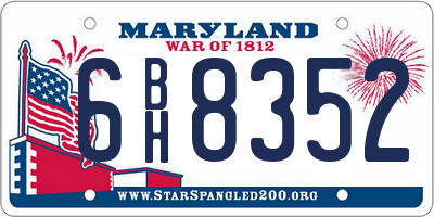MD license plate 6BH8352