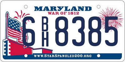 MD license plate 6BH8385