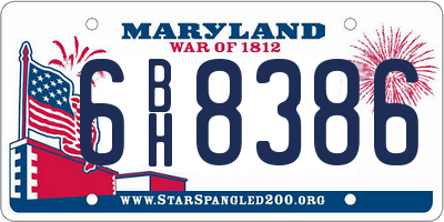 MD license plate 6BH8386