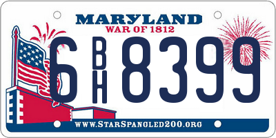 MD license plate 6BH8399