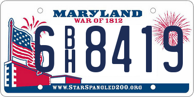 MD license plate 6BH8419