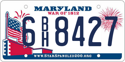 MD license plate 6BH8427