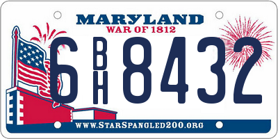 MD license plate 6BH8432