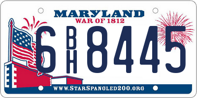 MD license plate 6BH8445