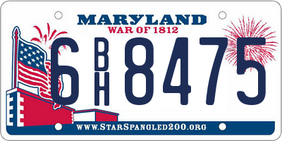 MD license plate 6BH8475