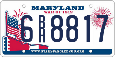 MD license plate 6BH8817