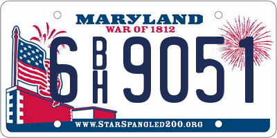MD license plate 6BH9051