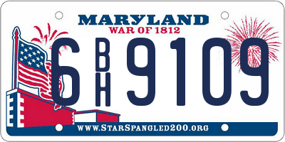 MD license plate 6BH9109