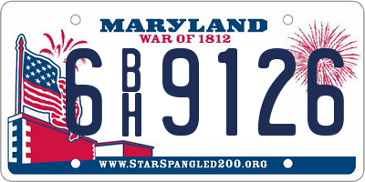 MD license plate 6BH9126