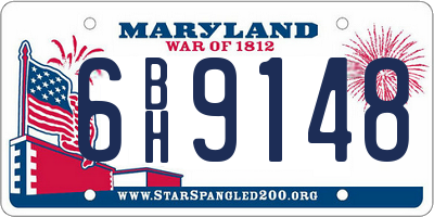 MD license plate 6BH9148