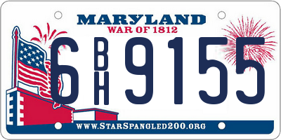 MD license plate 6BH9155