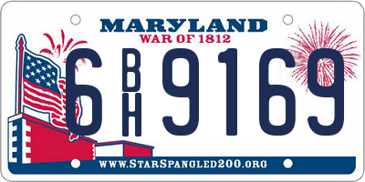 MD license plate 6BH9169