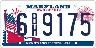 MD license plate 6BH9175