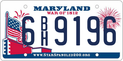 MD license plate 6BH9196