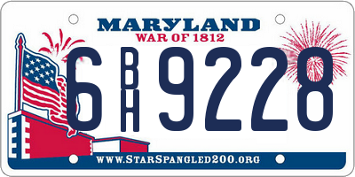 MD license plate 6BH9228