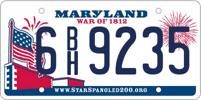 MD license plate 6BH9235