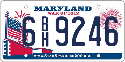 MD license plate 6BH9246