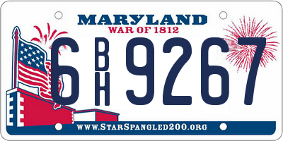 MD license plate 6BH9267