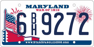 MD license plate 6BH9272