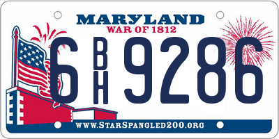 MD license plate 6BH9286