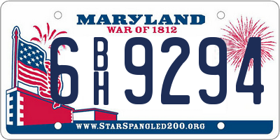MD license plate 6BH9294
