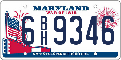 MD license plate 6BH9346