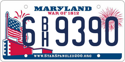 MD license plate 6BH9390
