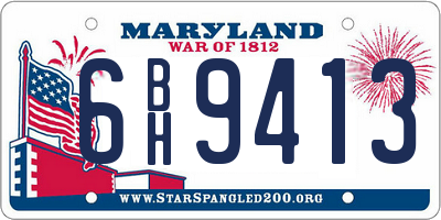 MD license plate 6BH9413