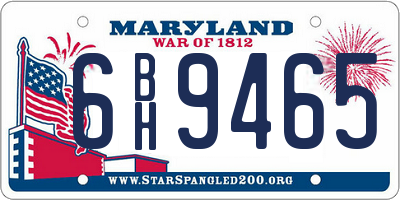 MD license plate 6BH9465