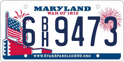 MD license plate 6BH9473
