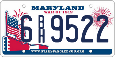 MD license plate 6BH9522