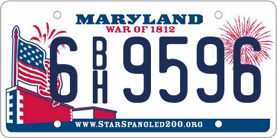 MD license plate 6BH9596