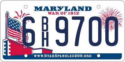 MD license plate 6BH9700