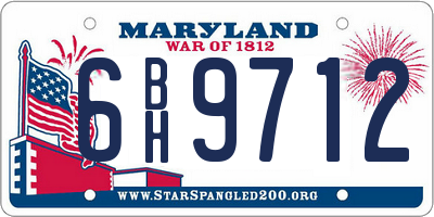 MD license plate 6BH9712