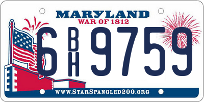 MD license plate 6BH9759