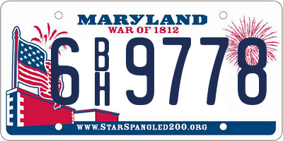 MD license plate 6BH9778