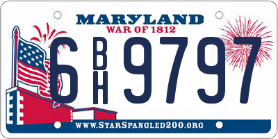 MD license plate 6BH9797