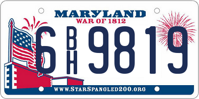 MD license plate 6BH9819
