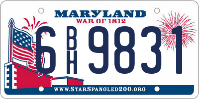 MD license plate 6BH9831