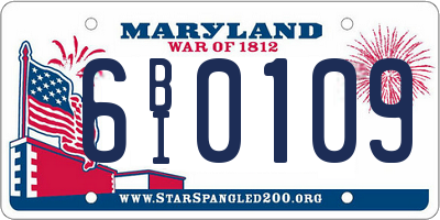 MD license plate 6BI0109
