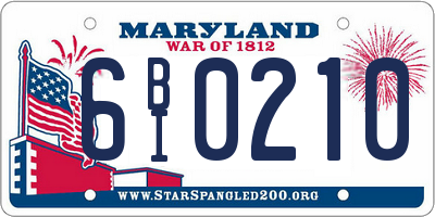 MD license plate 6BI0210
