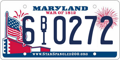 MD license plate 6BI0272