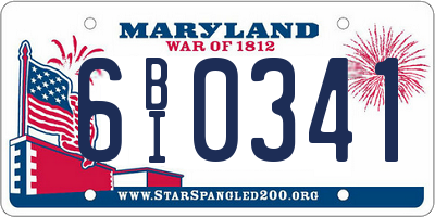 MD license plate 6BI0341