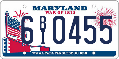 MD license plate 6BI0455