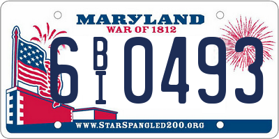 MD license plate 6BI0493