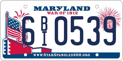 MD license plate 6BI0539