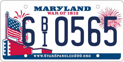 MD license plate 6BI0565