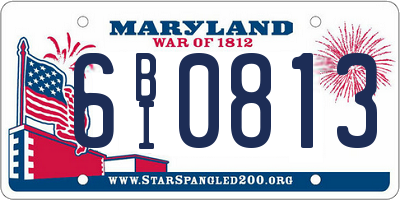 MD license plate 6BI0813