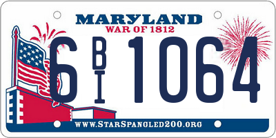 MD license plate 6BI1064